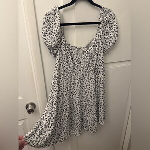 Elodie Black and White Smocked Dress